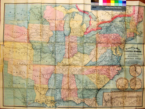 Traveling map of the United States : exhibiting the cities, towns, villages, stations, & landings on the railways and navigable rivers