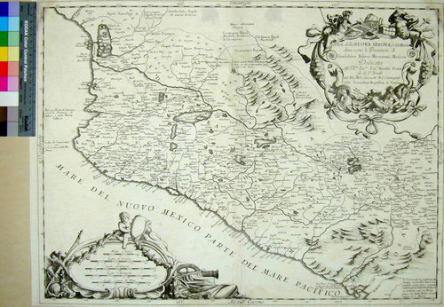 Parte della Nuova Spagna, ò del Mexico doue sono le Provincie di Guadalaira Xalisco Mecoacan e Mexico Dedicata All'Illmo. Eccmo. Sigr. Nicolò Donà su de Sr. Nicolò dal Pre. Mro. Coronelli M. C. Cosmografo della Serenissima Republica di Venetia