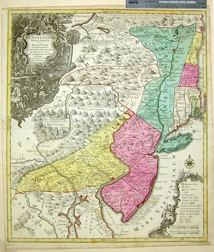 Pensylvania Nova Jersey et Nova York cum regionibus ad Fluvium Delaware in America sitis, nova delineatione ob oculos posita / per Tob. Conr. Lotter. Geographum