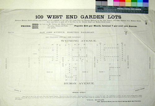 109 West End Garden Lots : between Mission Street and San Jose Avenue, in the outskirts of the city