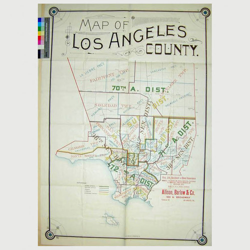 Map of Los Angeles County [showing assembly, senatorial, precincts, townships, supervisor districts]