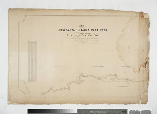 Map of the New Santa Susanna Pass Road through William's Canyon, Los Angeles County, Calif