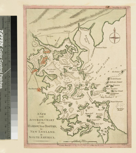 New and Accurate Chart of the Harbour of Boston, in New England, in North America