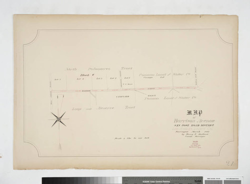 Map of Harrison Avenue, San Jose Road District, Los Angeles County, Calif