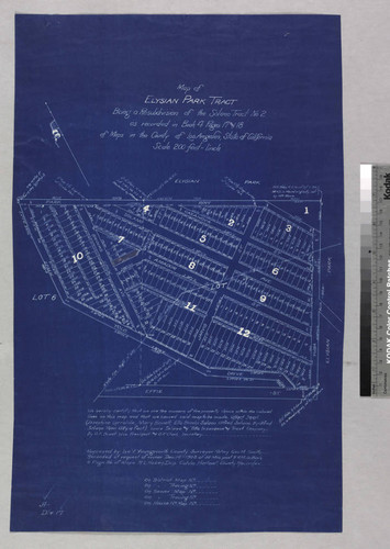 Map of Elysian Park Tract, Being a Re-subdivision of the Solano Tract No. 2