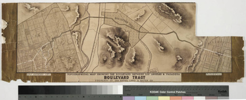 Topographical map showing the boulevard between Los Angeles and Pasadena : Boulevard Tract, property of San Rafael Land & Water Co