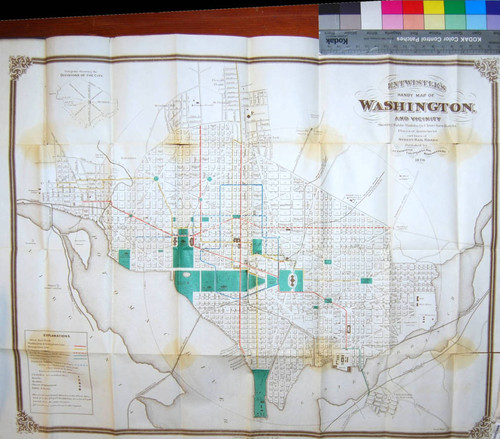 Entwistle's Handy Map of Washington and Vicinity: Showing public buildings, churches, hotels, places of amusement, and lines of street rail roads