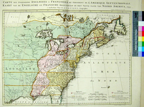 Carte des Possessions Angloises & Francoises du Continent de l'Amerique Septentrionale