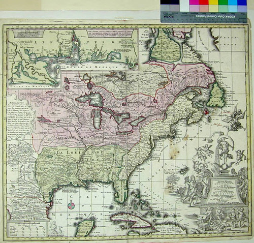 Accurata delineatio celeberrimae regionis Ludovicianae vel Gallice Louisiane : olim Canadae et Floridae adpellatione in Septemtrionali America descriptaa quae hodie nomine fluminis Mississippi vel St. Louis per colonias et navigationes Gallorum ob immensas opes et adfluentiam magis magisque inclarescit ; ex fide dignissi. itinerariis consignata et in lucam edita cura et manu / Matthaei Seutteri, S.C.M.G. Augustan. Cum grat. et pr. S.R.I. Vicariatg, in part. Rh. Svev. et Jur. Francon