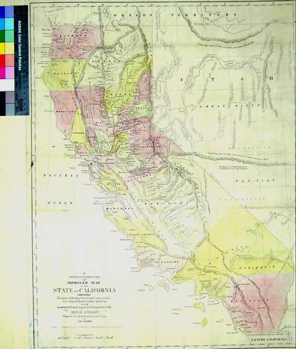 A newly constructed and improved map of the State of California : shewing the extent and boundary of the different counties according to an act passed by the Legislature April 25th 1851 with a corrected and improved delineation of the gold region compiled from the best and most recent surveys / by J.B. Tassin