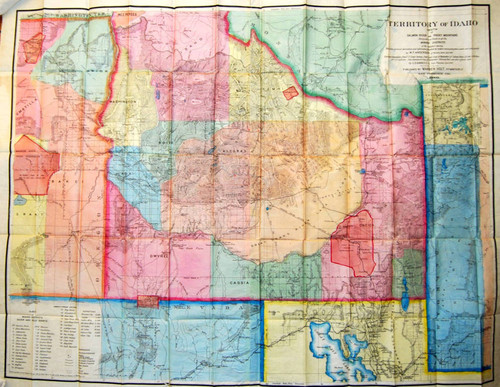 Territory of Idaho south of Salmon River and Rocky Mountains : designed as a guide to all the mining districts of the included country ; made from personal observation and information furnished by resident miners, prospectors, scouts, and army guides / by W.F. Anderson of Bonanza, Idaho April 1880 ; drawn and compilation from U. S. Land Surveys; from scout map of headwaters of Salmon River, Lt. Geo. S. Wilson, 12th U.S. Infantry; from government map of Yellowstone National Park and other official data / by C.D. Gibbes, C.E. San Francisco, April 1880