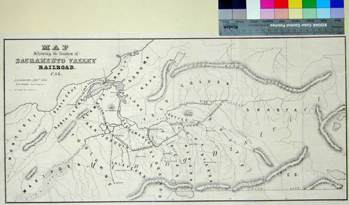 Map Showing the location of Sacramento Valley Railroad. Cal