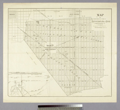 Map of subdivision of part of Rancho Santa Ana del Chino, San Bernardino Co., California / surveyed by H.B. Martin