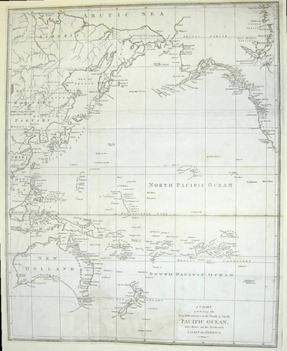 Chart exhibiting the New Discoveries in the North & South Pacific Ocean, also those on the North-west Coast of America