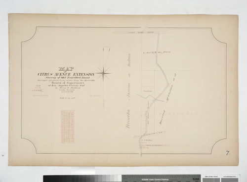 Map of Citrus Avenue Extension, survey of Old Traveled Road