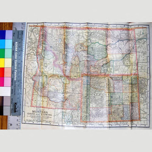 Map of Montana, Idaho and Wyoming