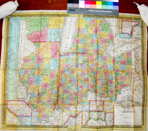 Map of the States of Ohio, Indiana and Illinois with the settled part of Michigan