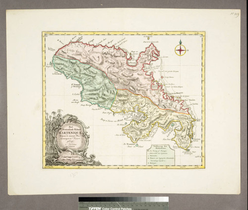 Het Westindisch Eiland Martenique Volgens de nieuwste Waar nemmingen in Kaart gebragt. t Amsterdam by I. Tirion
