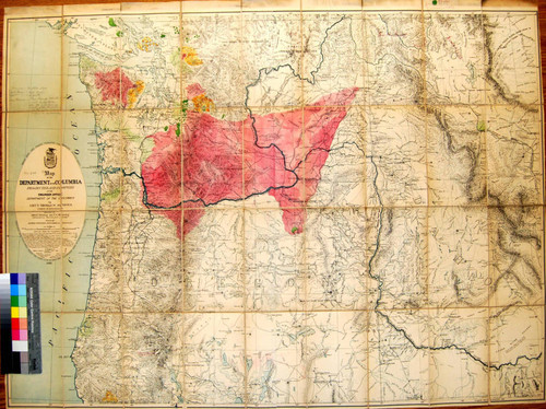 Map of the Department of the Columbia : Projected and compiled at the Engineer Office, Department of the Columbia / By Lieut. Thomas W. Symons, Corps of Engineers, assisted by Alfred Downing and C. C. Manning, Topographical Assistants, U.S. Army, Drawn by Alfred Downing, Topographical Assistant