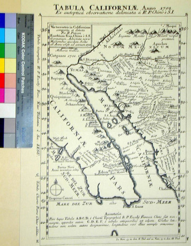 Tabula Californiae, Anno 1702. Ex autoptica observatione delineata a R. P. Chino S.J