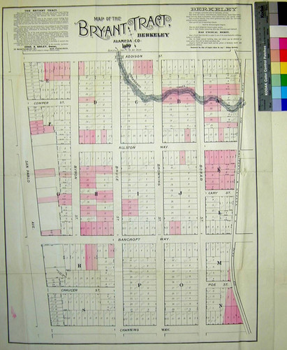 Map of the Bryant Tract, Berkeley, Alameda Co
