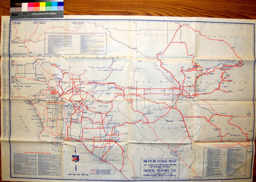 Motor stage map of Los Angeles, San Bernardino, Orange and Riverside counties