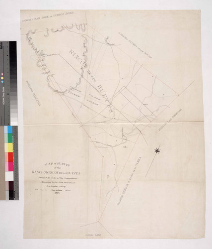 Map of Survey of the Rancho Rincon de los Bueyes