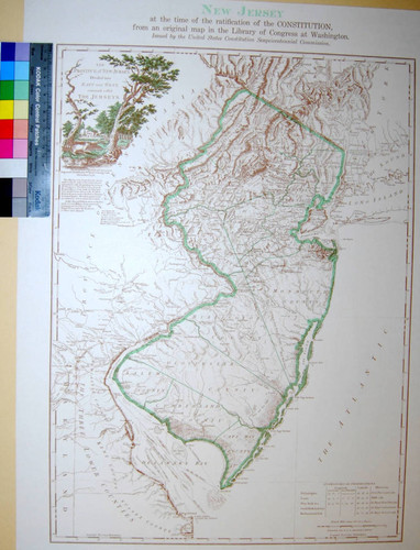 New Jersey at the time of the ratification of the Constitution from an original map in the Library of Congress at Washington / Issued by the United States Constitution Sesquicentennial Commission