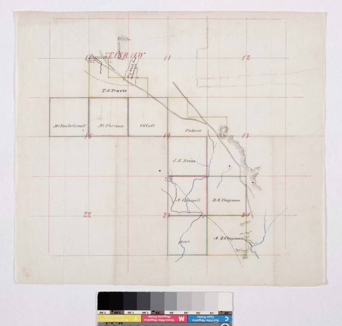 Rancho La Brea and adjacent public lands, showing owners of parcels in sec.s 10, 11, 13-15, 23-24, T.1S. R. 14W. S.B.M