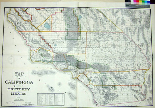 Map of California from Monterey to Mexico 1901