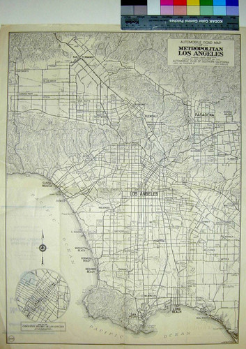 Automobile road map of metropolitan Los Angeles