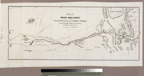 Map of Wagon Road Route from Placerville to Carson Valley