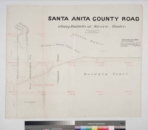 Santa Anita County Road along foothills of Sierra Madre