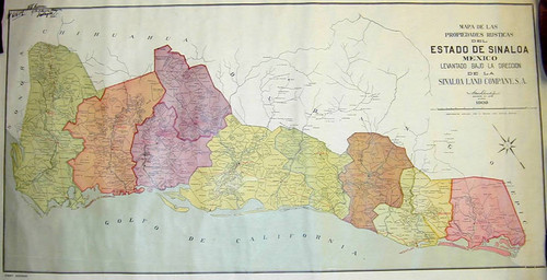 Mapa de las Propiedades Rusticas del Estado de Sinaloa Mexico