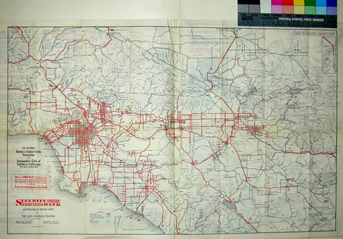 Automobile road map of Southern California