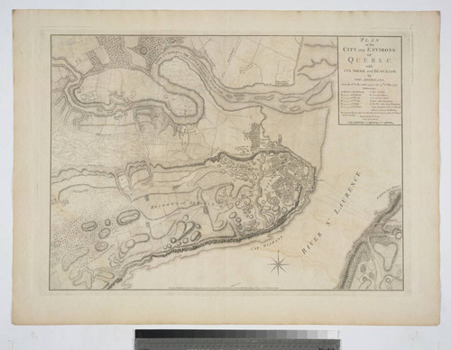 Plan of the City and Environs of Quebec, with its Siege and Blockade by the Americans : from the 8th of December 1775 to the 13th of May 1776 / Engraved by Wm. Faden