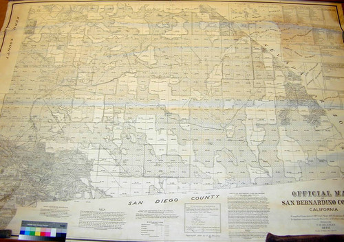 Official map of San Bernardino County, California : compiled from latest official maps of U.S. surveys, railroad and irrigation surveys, county records, and other reliable sources / & drawn by T.D. Beasley