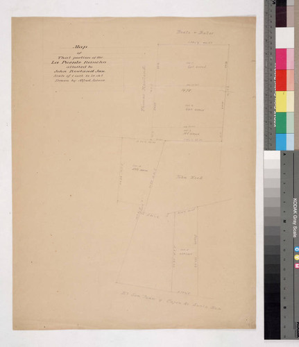 Map of that portion of the La Puente Rancho allotted to John Rowland Jun