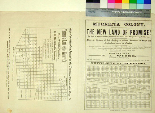 Murrieta Colony : the new land of promise!