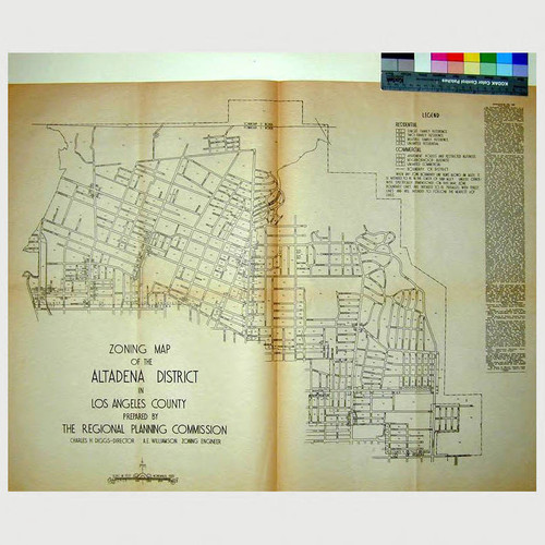 Zoning map of the Altadena District in Los Angeles County / prepared by the Regional Planning Commission Charles H. Diggs - Director A. E. Williamson Zoning Engineer