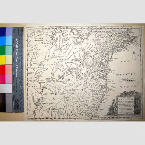 A Map of the British American Plantations extending from Boston in New England to Georgia : including all the back settlements in the respective provinces as far as the Mississipi / by Eman. Bowen Geogr. to His Majesty