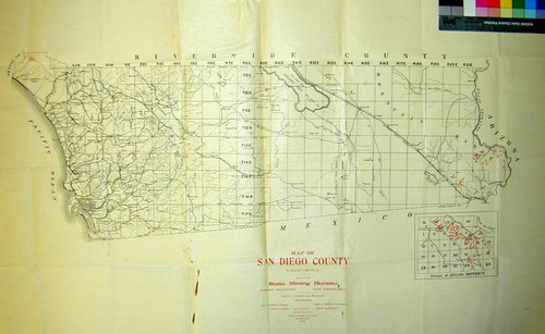 Map of San Diego County California issued by the State Mining Bureau Ferry Building San Francisco