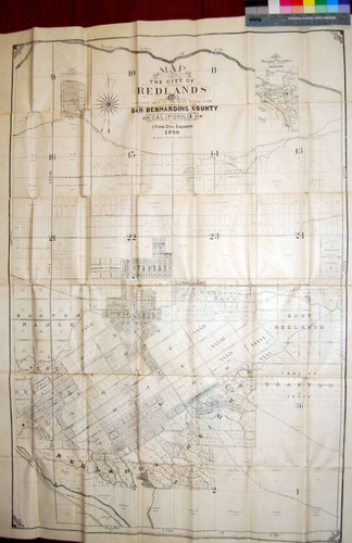 Map of the City of Redlands and one half mile to the west of the same, San Bernardino County California / by I. Ford, Civil Engineer 1890