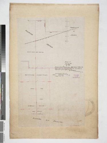 Map of the Puente and Azusa Bridge Road, Part I