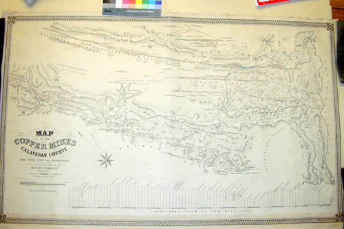 Map of the copper mines of Calaveras County : from actual survey and measurement / surveyed and drawn by Handy & Wallace, Civil Engineers