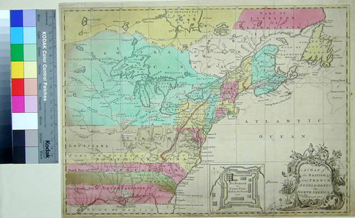 A map of the British and French settlements in North America