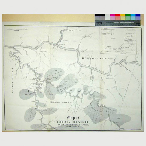 Map of Coal River, in Kanawha & Boone Counties, West Virginia