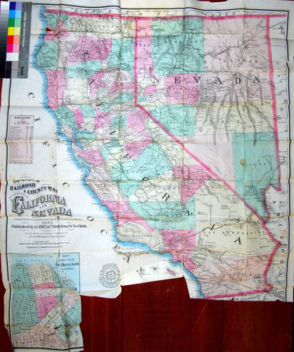 Topographical Railroad & County Map of the States of California and Nevada : Compiled from the latest explorations and other official information / by L. Nell, N.Y. 1868