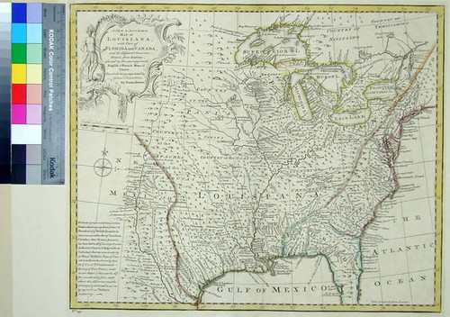 New and Accurate Map of Louisiana, with Part of Florida and Canada, and the Adjacent Countries, Drawn from Surveys, assisted by the most approved English & French Maps & Charts. The whole being regulated by Astronl. Observations, by Eman. Bowen