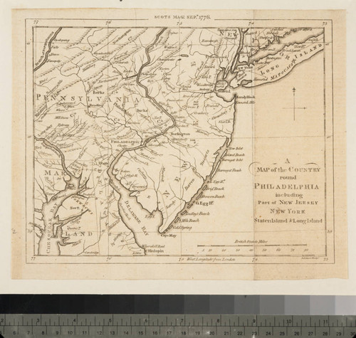 Map of the Country round Philadelphia including part of New Jersey New York Staten Island & Long Island